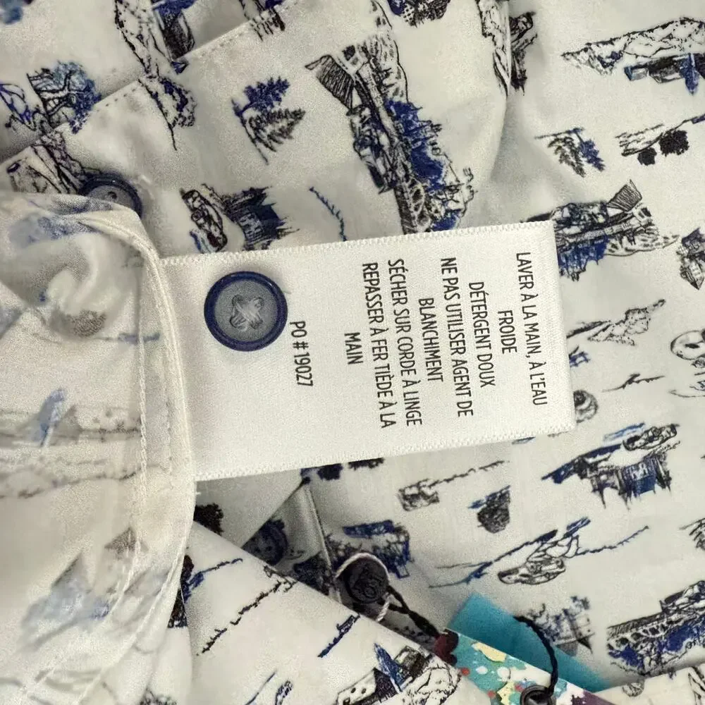 Robert Graham Button Front Short Sleeve Shirt THROTTLE Classic Car  Print M